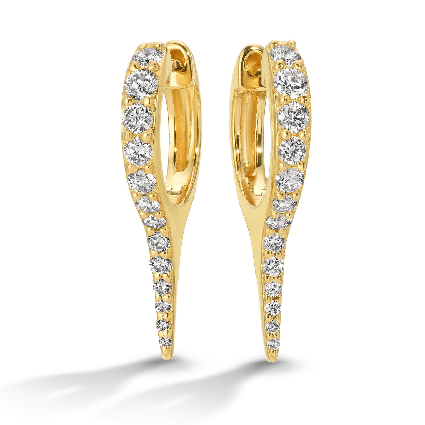 14kt Gold Huggies with Diamonds