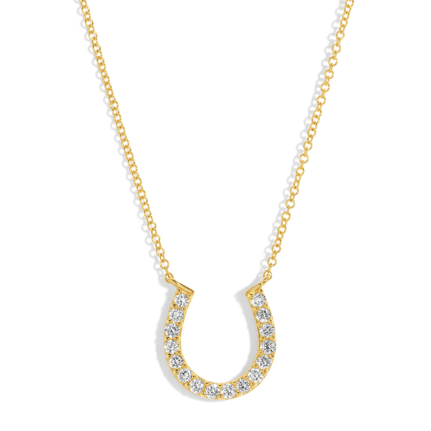 14kt Gold Pavé Diamond Horseshoe Necklace