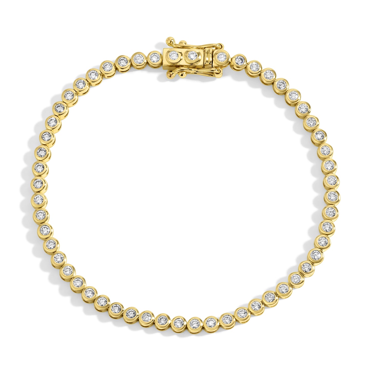 14kt Gold Bezel Set Diamond Tennis Bracelet