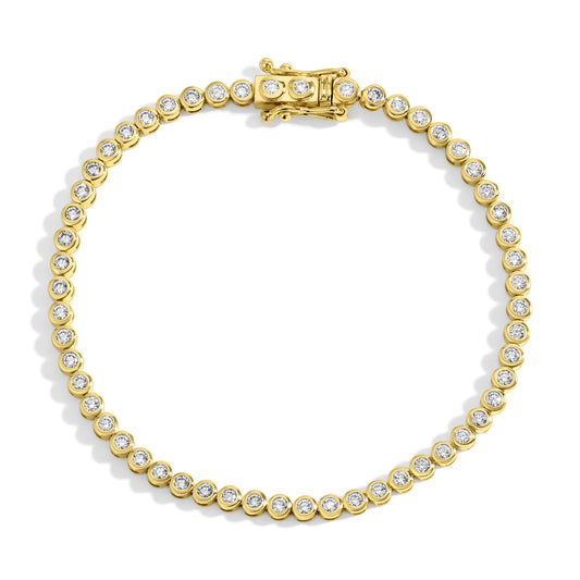 14kt Gold Bezel Set Diamond Tennis Bracelet