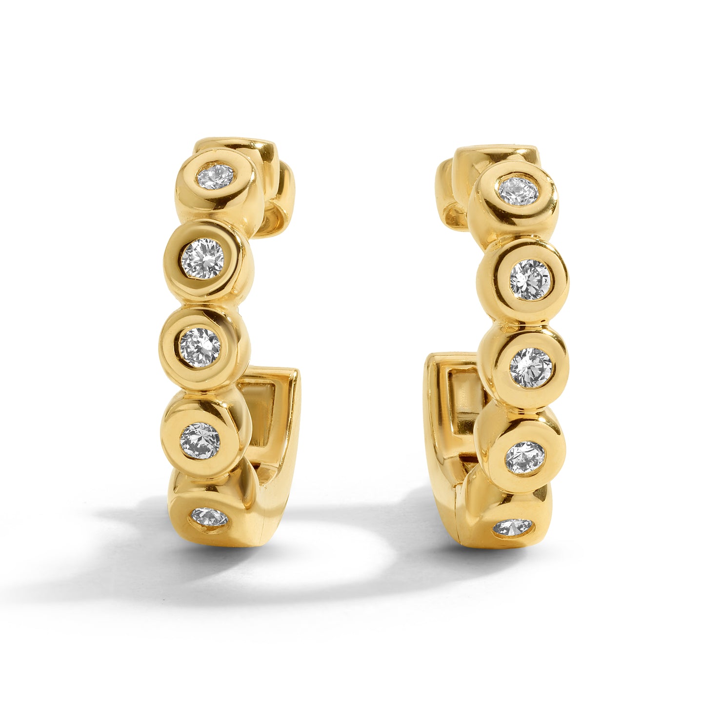 14kt Yellow Gold Bezel set Diamond Cuffs