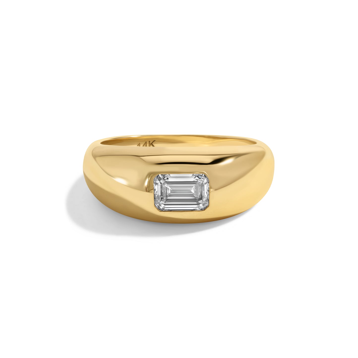 14kt Yellow Gold Flush Set Diamond Gypsy Ring