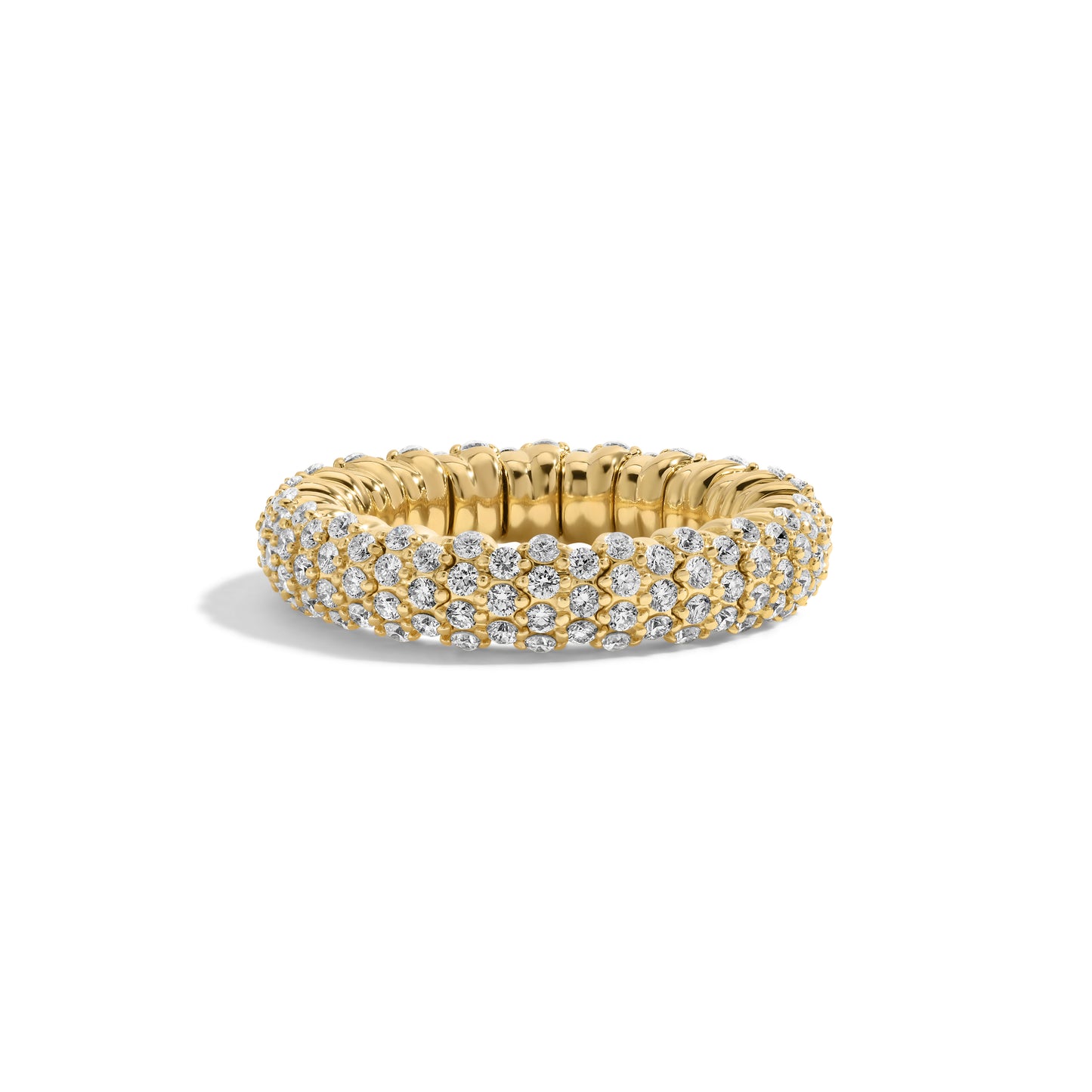 Expandable Pavé Diamond Ring in 14kt Gold