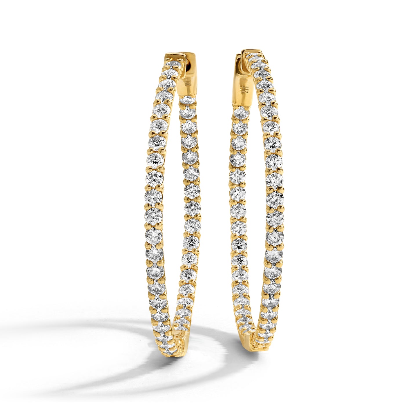 14kt Gold Inside Out Diamond Hoop Earrings