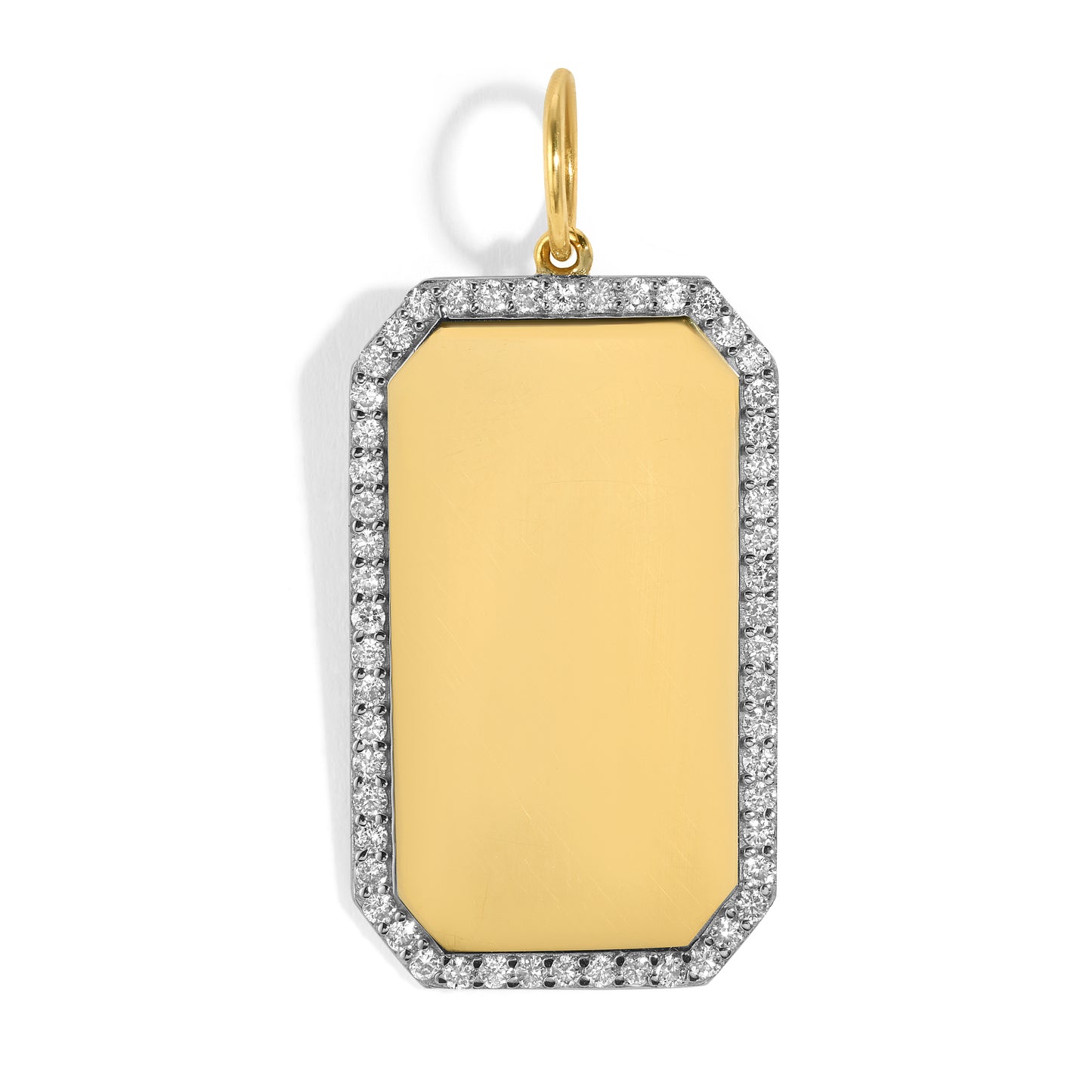 14kt Yellow Gold Diamond Dog Tag Pendant